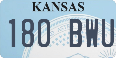 KS license plate 180BWU
