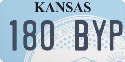 KS license plate 180BYP