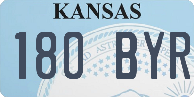 KS license plate 180BYR