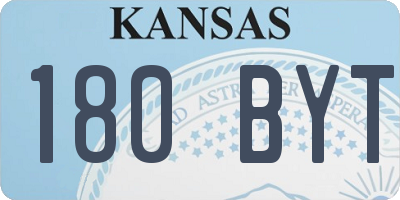 KS license plate 180BYT