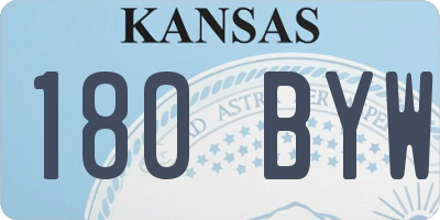KS license plate 180BYW