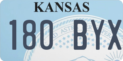 KS license plate 180BYX