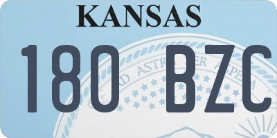 KS license plate 180BZC