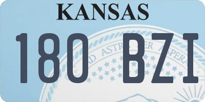KS license plate 180BZI