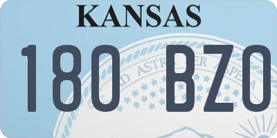 KS license plate 180BZO
