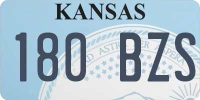 KS license plate 180BZS