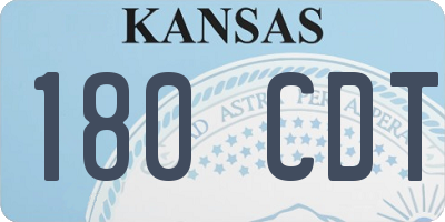 KS license plate 180CDT