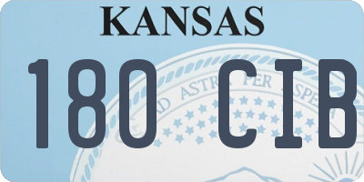 KS license plate 180CIB