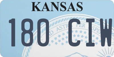 KS license plate 180CIW