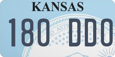 KS license plate 180DDO