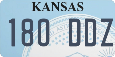 KS license plate 180DDZ