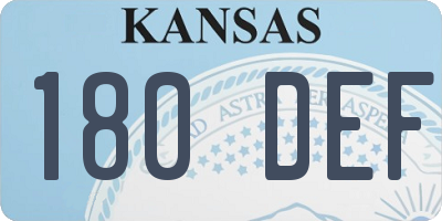 KS license plate 180DEF
