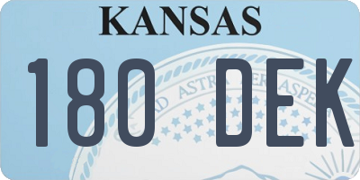 KS license plate 180DEK