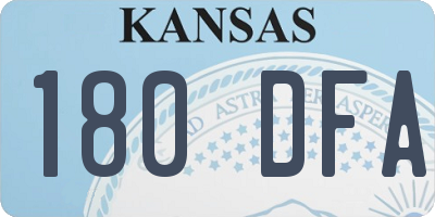 KS license plate 180DFA