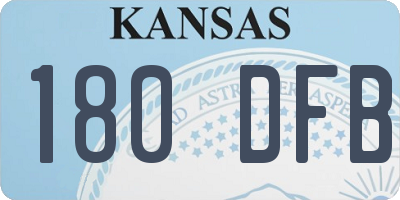 KS license plate 180DFB