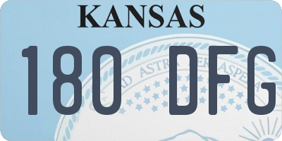 KS license plate 180DFG