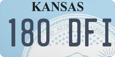 KS license plate 180DFI
