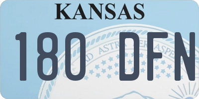 KS license plate 180DFN