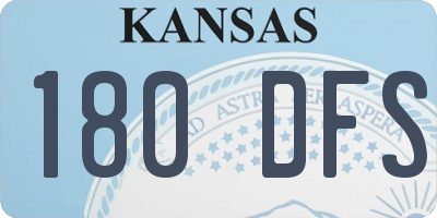 KS license plate 180DFS
