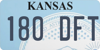 KS license plate 180DFT