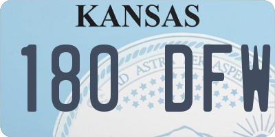 KS license plate 180DFW
