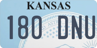 KS license plate 180DNU