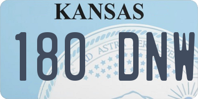 KS license plate 180DNW