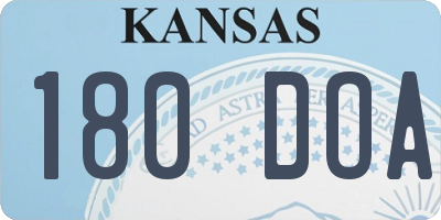 KS license plate 180DOA