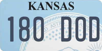 KS license plate 180DOD