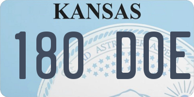 KS license plate 180DOE