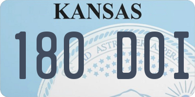 KS license plate 180DOI