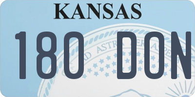 KS license plate 180DON