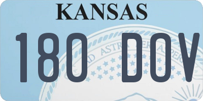 KS license plate 180DOV