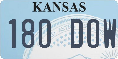 KS license plate 180DOW
