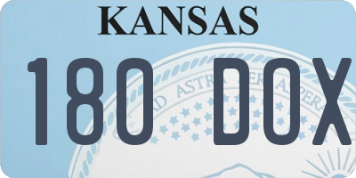 KS license plate 180DOX