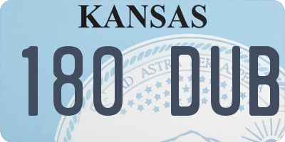 KS license plate 180DUB