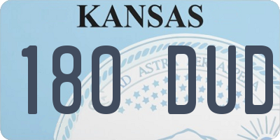 KS license plate 180DUD