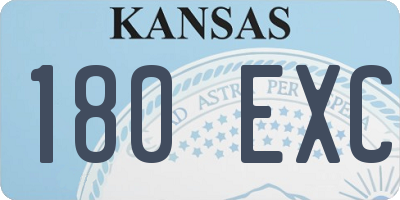 KS license plate 180EXC