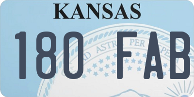 KS license plate 180FAB