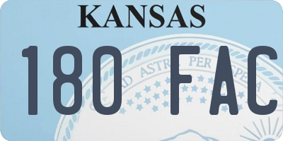 KS license plate 180FAC