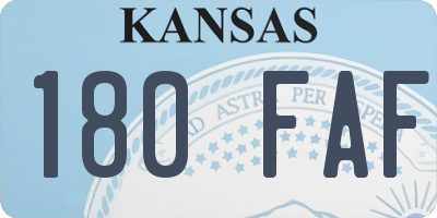 KS license plate 180FAF