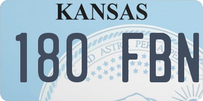 KS license plate 180FBN