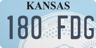 KS license plate 180FDG