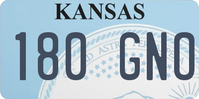 KS license plate 180GNO
