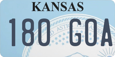 KS license plate 180GOA