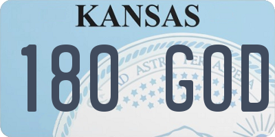 KS license plate 180GOD