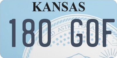 KS license plate 180GOF
