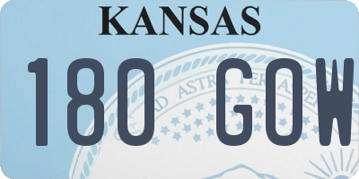 KS license plate 180GOW