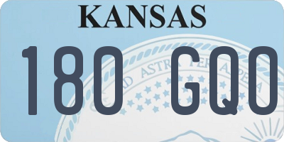 KS license plate 180GQO
