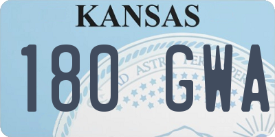KS license plate 180GWA